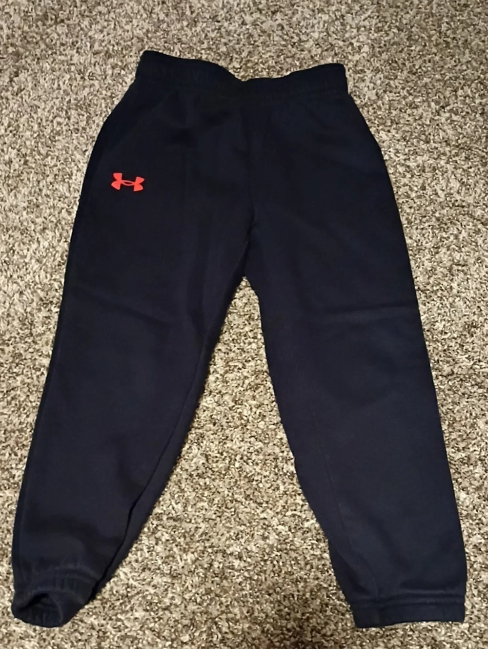 Under Armour Kids Navy Sweatpants with Red Logo Accent